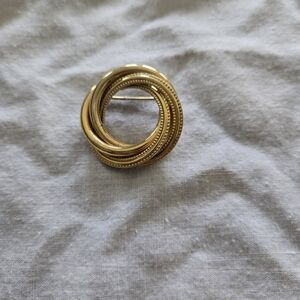 Vintage Gold-Tone Swirl Brooch